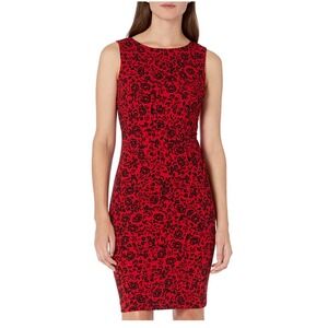 Calvin Klein Womens Rosette Floral Sleeveless Sheath Dress W/Starburst Detail 2P